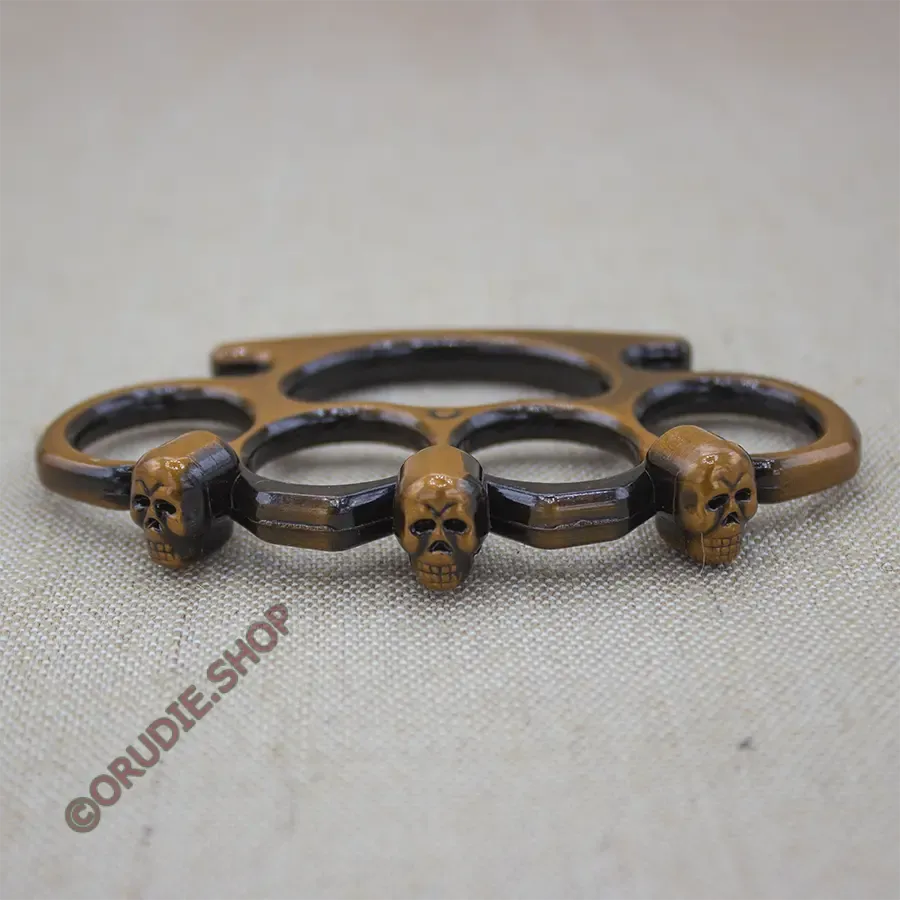 Кастет Черепа утяжеленный металл коричневый