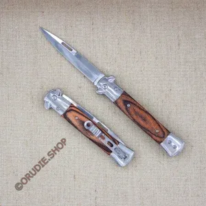 Складной стилет коричнево-белый