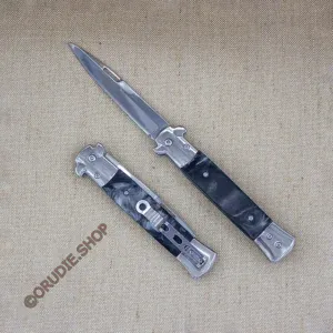 Складной стилет серо-белый